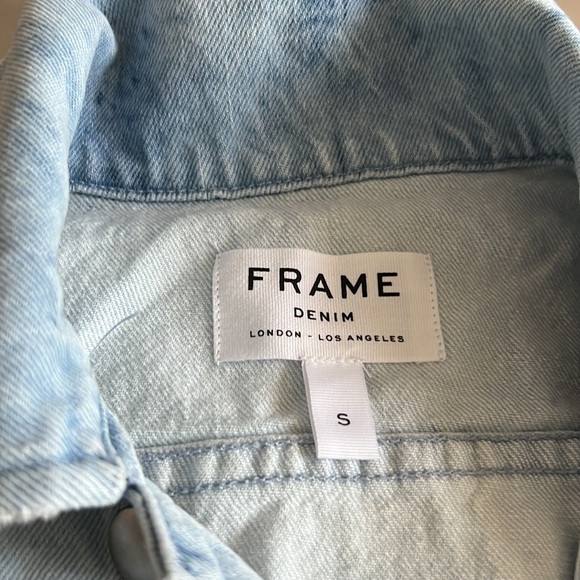 NWT Frame Hem Denim Jacket in Cloud - Picture 4 of 6